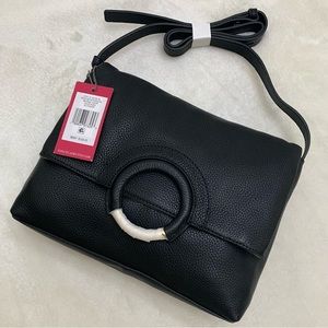 NWT! Vince Camuto Keyln Shoulder Bag, Black Grained Leather, RARE & Hard to Find